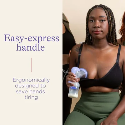 Lansinoh manual pump ergonomic handle for comfortable one-handed operation