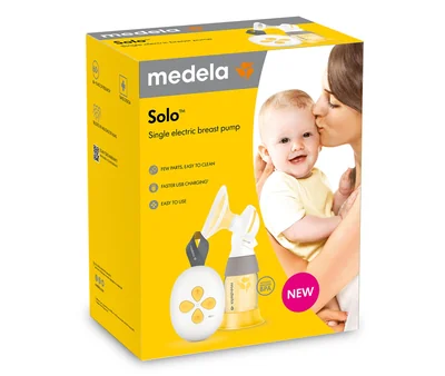 Medela Solo complete package with pump bottle and USB-C charger